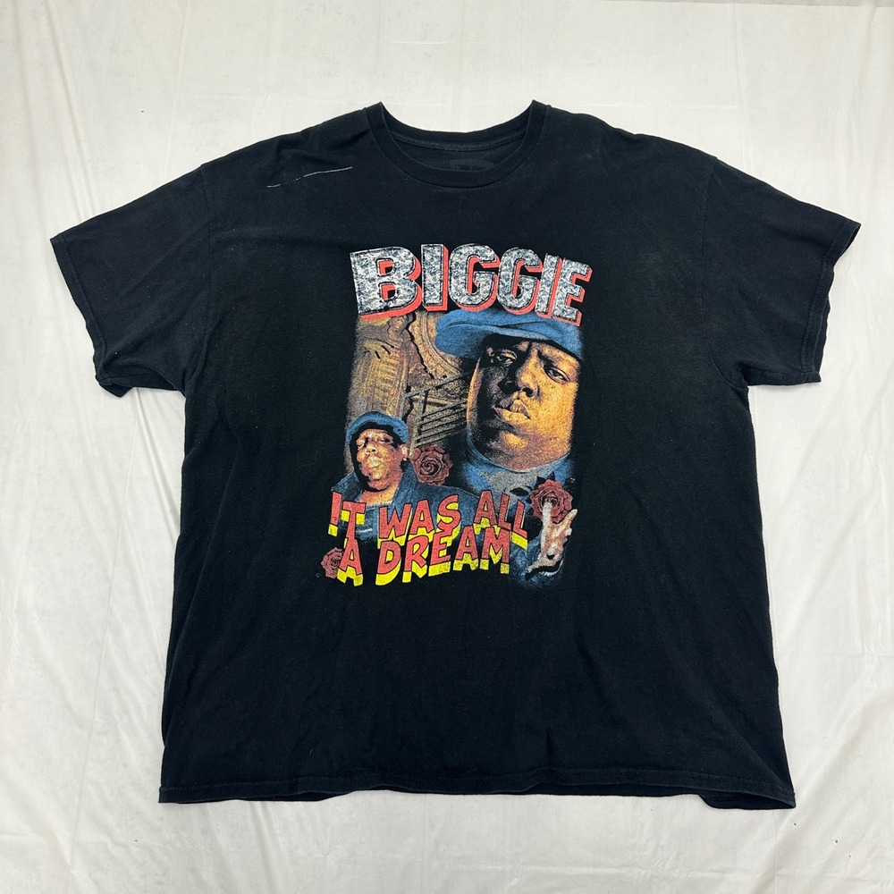 Notorious B.I.G. Shirt Mens 2XL Black Cotton It Was‎ All A Dream Hip Hop Rap